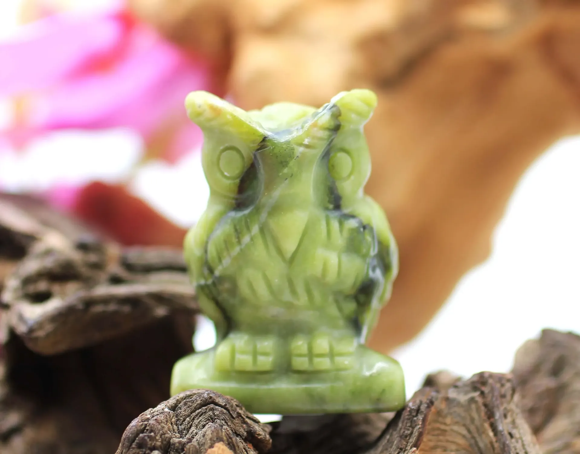 Pendentif Jade Vert Clair Naturel LuLuTong - Pierre Sculptée Ronde